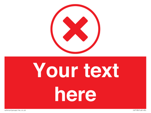 Custom red background, red cross in circle sign